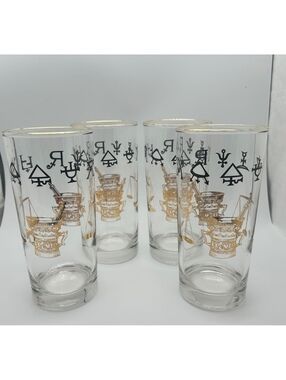 4 Vintage Libbey “Ancient Alchemy Symbols” Highballs/Tumblers